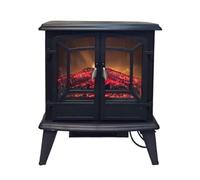 Zhaoj24-05 Poêle-cheminée électrique Autonome, Effet bûches et Flammes 3D, Chauffage d'intérieur Portable, Noir Cheminées décoratives