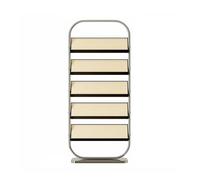 Zhaoj24-05 Porte-revues au sol Étagère de rangement multicouche for magazines, petit support lecture au sol, présentoir en bois massif, étagère acier inoxydable(Noir)