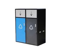 Zhaoj24-05 Poubelles extérieures Grandes poubelles de tri avec couvercle for l'extérieur, les espaces publics commerciaux, en métal