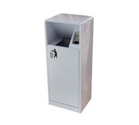 Zhaoj24-05 Poubelles extérieures Poubelle commerciale en acier galvanisé for espace public extérieur(Blanc)