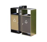 Zhaoj24-05 Poubelles extérieures Poubelle d'extérieur double en acier inoxydable, légère et luxueuse, avec cendrier