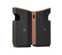 Zhaoj24-05 Poubelles extérieures Poubelle d'extérieur double en métal for cour, espace commercial et public