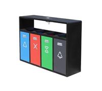 Zhaoj24-05 Poubelles extérieures Poubelle d'extérieur en métal avec cendrier, poubelle à quatre catégories