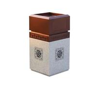 Zhaoj24-05 Poubelles extérieures Poubelle d'extérieur verticale en acier inoxydable imitation marbre