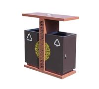 Zhaoj24-05 Poubelles extérieures Poubelle double en métal avec cendrier for l'extérieur, for les lieux publics et commerciaux