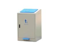 Zhaoj24-05 Poubelles extérieures Poubelle extérieure avec couvercle, poubelle en métal for zone fumeur publique pédale 80 L/100 L(Grand)