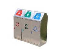 Zhaoj24-05 Poubelles extérieures Poubelle extérieure combinée en acier inoxydable à trois catégories