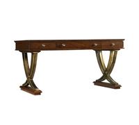 Zhaoj24-05 Table d'ordinateur Bureau de Direction en Bois Massif avec tiroirs, Rustique Rangement for étudier et Travailler, Brun Noyer(S)