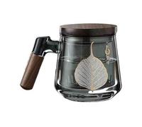 Zhaoj24-05 VerreCoupe Mug à thé en verre avec infuseur et couvercle, tasse borosilicate de 450 ml anse noyer for vrac