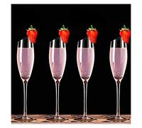 Zhaoj24-05 Verres De Champagne Verre de ménage Verre à Champagne Bouche Oblique Verre à Vin Rouge Gobelet Créatif Verre à Vin Doux Mousseux-4pcs-165ml, Clair. Flute Champagne