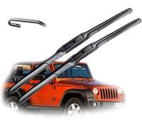 zhaojiangan 2PCES Essuie-Glace Avant en Caoutchouc,pour Jeep Wrangler JK 2007 2008 2009 2010 2011 2012 2013 2014 2015 2016 2017 Balais D'essuie Glace Avant,Construction de Pointe,Facile à Installer