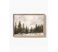 ZHAOLIN Affiche d'art rétro de paysage de forêt de pins d'hiver, peinture murale rustique abstraite, impression sur toile, image de maison de ferme vintage (20 x 30 cm/enveloppement sur toile)