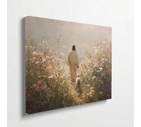 ZHAOLIN Affiche « Jésus quitte les 99 » - Bon Berger - Décoration murale religieuse chrétienne florale sur toile - Le mouton perdu - Décoration esthétique (40 x 60 cm/Toile tendue sur châssis)