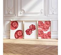 ZHAOLIN Affiche murale boule 8, impression murale rouge, peinture sur toile disco, poster, décoration murale rétro, art imprimable esthétique, art mural dés (60x80cm/Toile tendue)