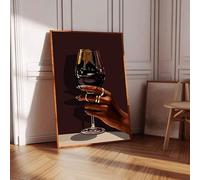 ZHAOLIN Affiche murale décorative sur toile, style minimaliste, avec motif de vin, idéale pour un chariot de bar ou une décoration moderne pour appartement ou salon (60 x 120 cm, sans cadre).