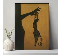 ZHAOLIN Affiche murale minimaliste moderne sur toile, silhouette féminine aux tons sombres, idéale pour la décoration de bureau, salon ou chambre (30 x 50 x 3 cm/Toile tendue sur châssis)