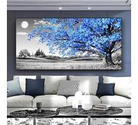 ZHAOLIN Affiches sur toile abstraites de paysage d'arbre bleu, peinture murale de paysage simple, images d'art mural pour décoration de maison moderne, 80x120 cm, sans cadre