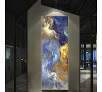 ZHAOLIN Art mural abstrait moderne Unreal vagues bleues nuages roulants HD huile sur toile affiches impressions maison salon chambre décor GIF 60x180 cm (24x71in) sans cadre