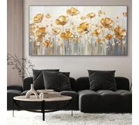 ZHAOLIN Art mural vintage classique scandinave de grande taille avec fleurs jaunes HD sur toile - Peinture à l'huile pour décoration de salon - 30 x 60 cm - Sans cadre