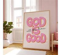 ZHAOLIN Citation « Dieu est bon tout le temps », art mural, impressions sur toile rétro chrétiennes, peintures, affiche de Jésus pour décoration de salon (40 x 60 cm, sans cadre)