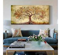 ZHAOLIN Grande affiche murale Arbre de Vie style vintage sur toile, décoration vibrante, art rustique moderne pour la décoration intérieure (40x80cm/sans cadre)