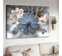 ZHAOLIN Impression sur toile Art déco moderne, motif floral et paysage printanier-estival, tons neutres élégants, idéale pour la décoration intérieure (30 x 60 cm/Toile tendue sur châssis)