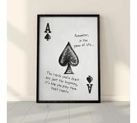 ZHAOLIN Impression sur toile moderne vintage avec cartes de poker As de pique et citations sur les lettres pour décoration de salon 40 x 60 cm sans cadre