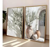 ZHAOLIN Lot de 2 affiches sur toile représentant un vase d'olivier neutre, style rétro, paysage botanique, décoration d'intérieur, cadeaux, 30 x 50 cm, 2 cadres internes