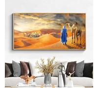ZHAOLIN Peinture touareg orientale dans la décoration de paysage du désert - Affiches imprimées sur toile, peinture murale pour décoration de salon, 40 x 80 cm, sans cadre