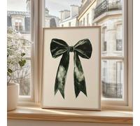 ZHAOLIN Tableau mural Green Bow, style Art Déco moderne, impression sur toile verticale, aquarelle abstraite vibrante pour la décoration intérieure (60x80cm/Toile tendue)