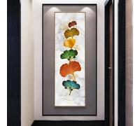 ZHAOLIN Toile de peinture abstraite moderne avec feuille de Ginkgo dorée, affiche et impression murale, tableau d'art pour salon, décoration de la maison, 40x120 cm, sans cadre