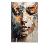 ZHAOLIN Visage de femme abstrait graffiti street art peinture sur toile esthétique affiche impression fille mur chambre décoration de la maison photo 60x90cm sans cadre