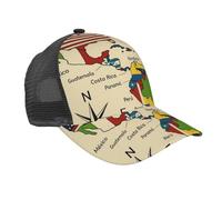 ZHAOLQ Casquette de baseball en maille imprimée Carte des Amériques colorée pour homme et femme Chapeau confortable respirant diverses occasions