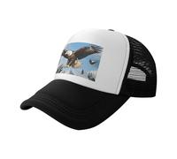 ZHAOLQ Flying Eagle Print Casquette de baseball en maille respirante Unisexe Tendance Extérieur Plage Pêche Sports, noir, taille unique