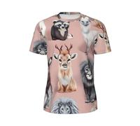 ZHAOLQ Oodles of Poodles Print Hommes T-shirt à manches courtes Respirant Wear Running Summer Casual Fitness Activités, noir, Taille XS