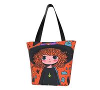 ZHAOLQ Sac à bandoulière léger avec imprimé chat et fille pour Halloween, sorties d'été, voyage, randonnée, travail, utilisation décontractée