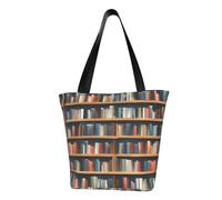 ZHAOLQ Sac à bandoulière léger avec imprimé de vers de bibliothèque de dessin animé, sac fourre-tout, voyage, randonnée, travail, utilisation décontractée