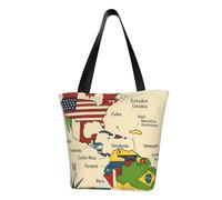 ZHAOLQ Sac à bandoulière léger imprimé carte des Amériques coloré pour les sorties d'été, les voyages, la randonnée, le travail, une utilisation décontractée