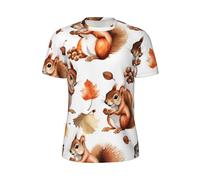 ZHAOLQ T-shirt à manches courtes imprimé feuilles d'automne Thanksgiving Day pour hommes respirant porter course été décontracté fitness activités, noir, Taille 5XL