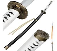 ZHAOMEI Katana en Bambou avec Fourreau laqué en Bois Massif,Bokken Fait à la Main pour l'entraînement au Kendo,Jeu de rôle,décoration de la Maison,Collection d'exposition,Cosplay,Cadeau,blanc-104CM