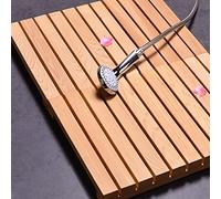 Zhaomi Caillebotis de Douche Bois,Tapis Antidérapant,Tapis de Spa de Luxe,Tapis de Bain en Bois Massif Naturel,Naturel et Respectueux de l'environnement,pour Sol de Salle de Bain (80x65cm/31x25.6in)
