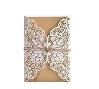 ZHAOQIN Faire Part De Mariage Lot de 10 Cartes d'invitation à Paillettes avec Ruban, Cartes de vœux, Mariage, Invitation, fête, baptême, Bar Mitzvah, décoration de fête(White)
