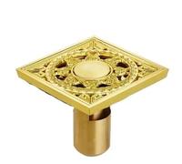 ZHAOQIN Siphon De Sol Drains 10x10cm Carré Laiton Doré Baignoire Douche Drain Crépine Couvercle De Sol Balcon Grille Déchets Salle Bain(10)