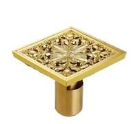 ZHAOQIN Siphon De Sol Drains 10x10cm Carré Laiton Doré Baignoire Douche Drain Crépine Couvercle De Sol Balcon Grille Déchets Salle Bain(8)