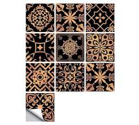 ZHAOQIN Stickers Carrelage Lot de 10 Autocollants en PVC for carrelage de Cuisine et Salle de Bain Motif rétro(G)
