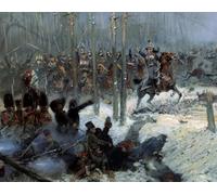 ZHAOSHAN Art DéCorative Tableaux Sur Toile Campagne de Russie en charge du Th du colonel Dubois à la Bérézina par Jean Baptiste Edouard Detaille Pour la Décoration de la Chambre à Coucher 60x90cm