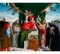 ZHAOSHAN Célèbre Affiche Mur Art Poster DéCoration Murale Dame et enfant intronisés avec des anges et des saints par un artiste célèbre Graffiti Impression Toile Pour la Décoration de Bureau 60x90cm