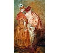 ZHAOSHAN Célèbre Affiche Mur Art Poster DéCoration Murale Départ pour Cythère de Jean Antoine Watteau Graffiti Impression Toile Pour la Décoration de la Chambre à Coucher 60x90cm