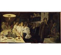 ZHAOSHAN Célèbre Affiche Mur Art Poster DéCoration Murale En attendant le retour de l'église d'un couple de jeunes mariés par Andrei Petrovich Ryabushkin Pour la Décoration de Bureau 60x90cm