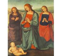 ZHAOSHAN Célèbre Affiche Mur Art Poster DéCoration Murale Femme avec des saints adorant l'enfant par Pietro Perugino Graffiti Impression Toile Pour la Décoration de la Chambre à Coucher 60x90cm